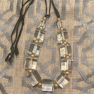Elegant Gold and Clear Beaded Necklace